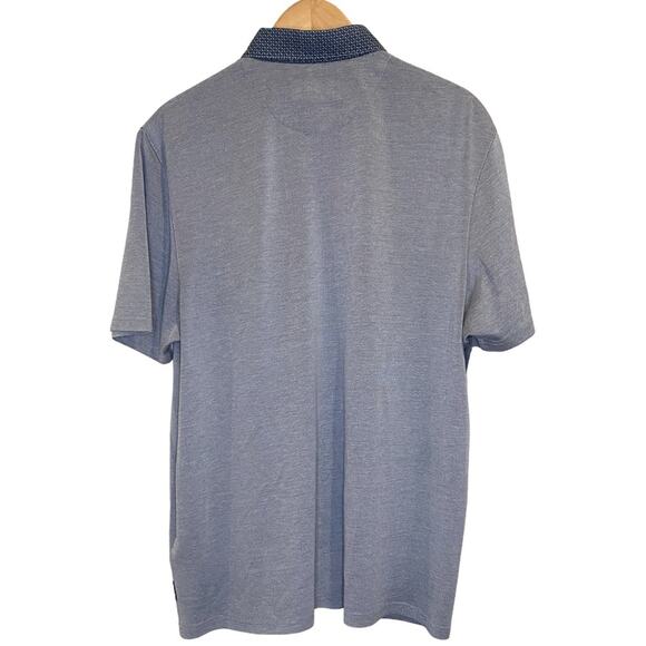 TED BAKER Navy/White Polo‎ with Contrasting Collar & Chest Pocket Size 7 (L/XL) - Picture 2 of 12